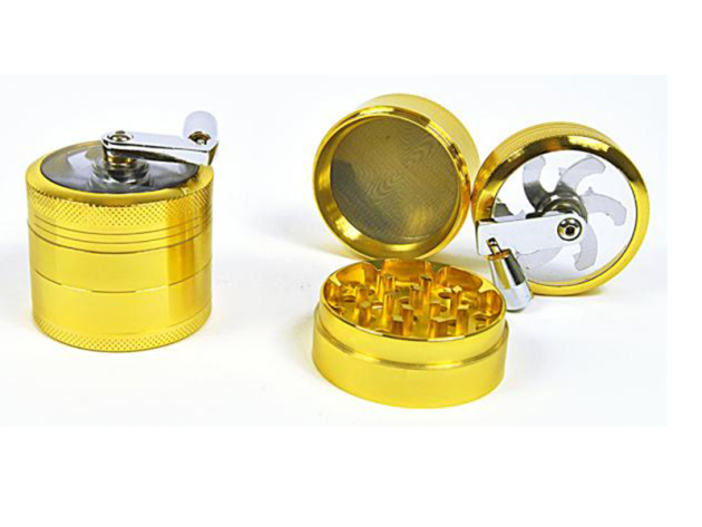 Grinder with Crank Gold-Chrome 3p 4,2 x 5,4cm