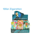 Zigarettenboxen "Floral" 100er, Füllmenge: 20 Zig., 12er Display, mit einer Tast-Funktion