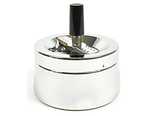 Drehaschenbecher "Trapez" Silber, 9,3 x 9,7 cm