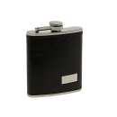 Flask &quot;Leather optic w/ texture&quot; dark brown 7oz
