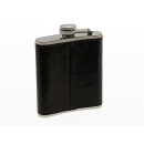 Flask &quot;Leather optic w/ texture&quot; dark brown 7oz