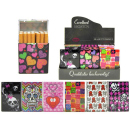 Cigarette Boxes "Heart&Skull", capacity: 21 cigs., 12p display, with pressable button