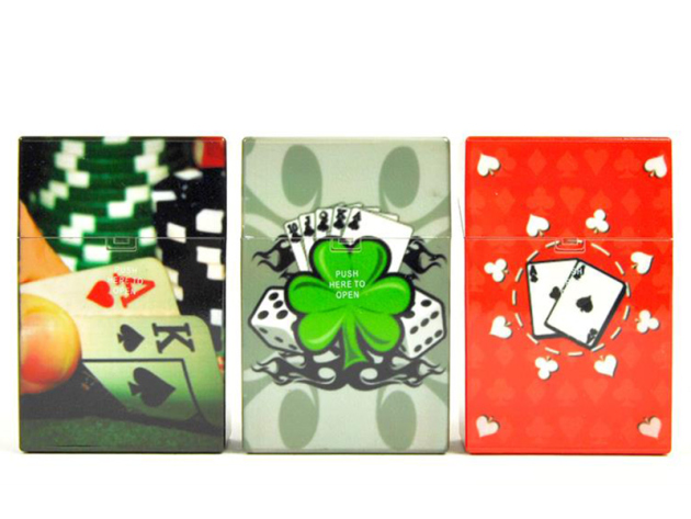 Zigarettenboxen Poker, für 21 Zig., 12er Display, mit einer Tast-Funktion