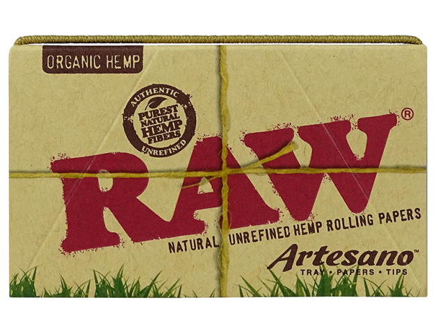 RAW Artesano Organic Hemp 1 1/4, 15 Hefte je 32 Blatt + Tips + Drehunterlage