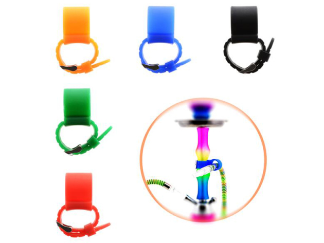 Hookah hose holder, silicone, different colours, 10pcs Set