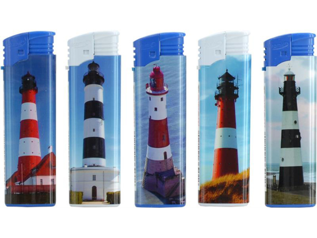 Electric Lighters "Light Houses" 50 pieces in Display