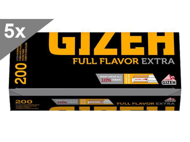 Gizeh Full Flavor Extra, 200 Hülsen, 5er Gebinde