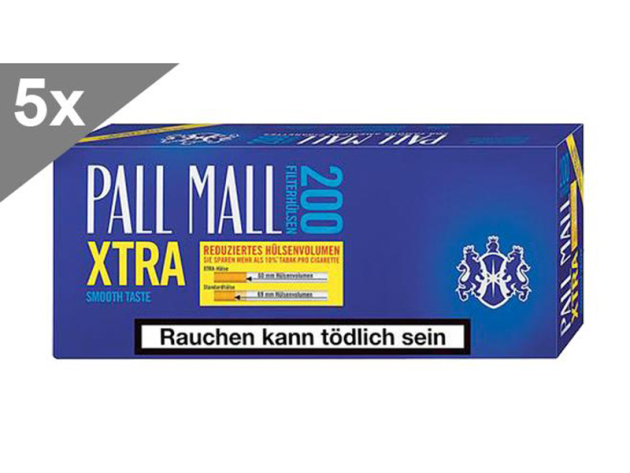 Pall Mall Xtra Smooth Taste ( Blau ), 200 Hülsen, 5er Gebinde