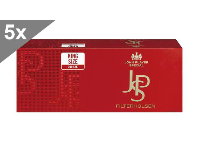 JPS Red, 200 cigarette tubes, 5p package