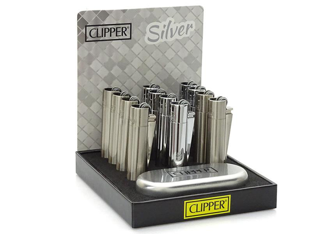 Clipper Metal Large Silver, 12er Display
