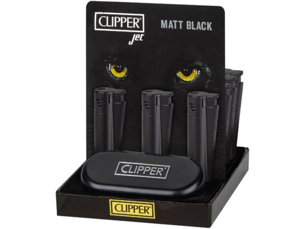 Clipper Metal ALL BLACK with Jet-Flame, 9p Display