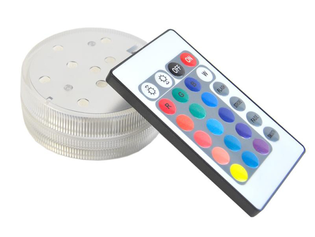 LED Coaster for Shisha, Ø 7 cm, with remote control