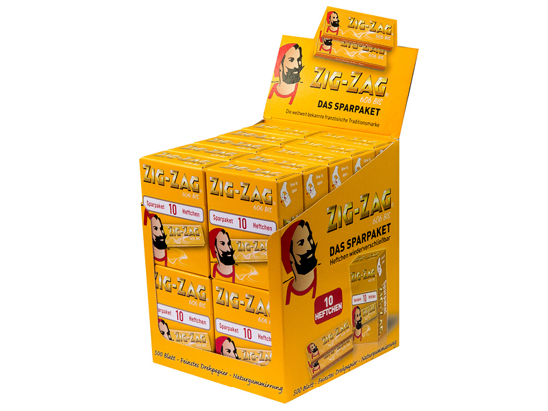 Zig Zag Zigarettenpapier Grün – Box Mit 100 Heftchen, Geschnittene Ecken, Standard-Qualität