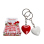 Metal-Key Chain with Polyresin-Herz, 3,5 cm, assorted (red and white) in gift bag, 24 pcs. Display
