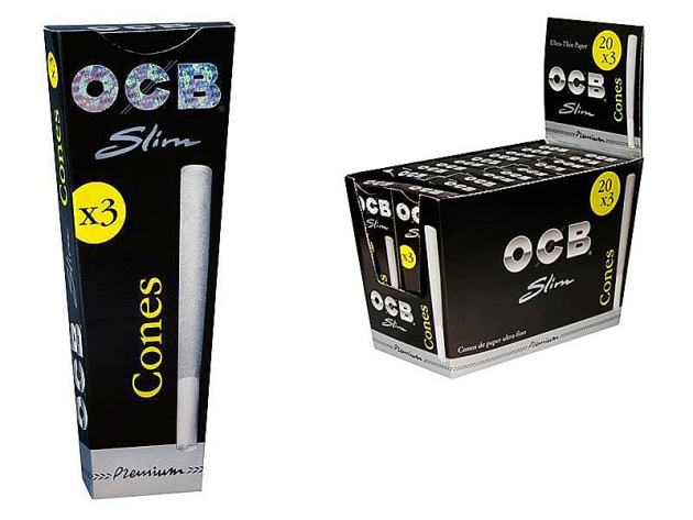 OCB Cones Black Premium Slim 20x3 pieces
