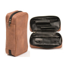 Pipe Bag imitation leather  Brown 2p, with tobacco pouch