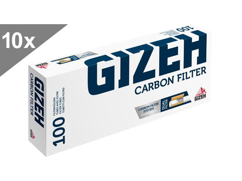 Wholesale Gizeh Carbon Filter 100, 100 cigarette tubes, 10p package