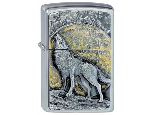 Zippo Feuerzeug - Wolf im Mondlicht