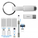USB Ladecable &quot;3 in 1&quot; with adapter, 9 cm
