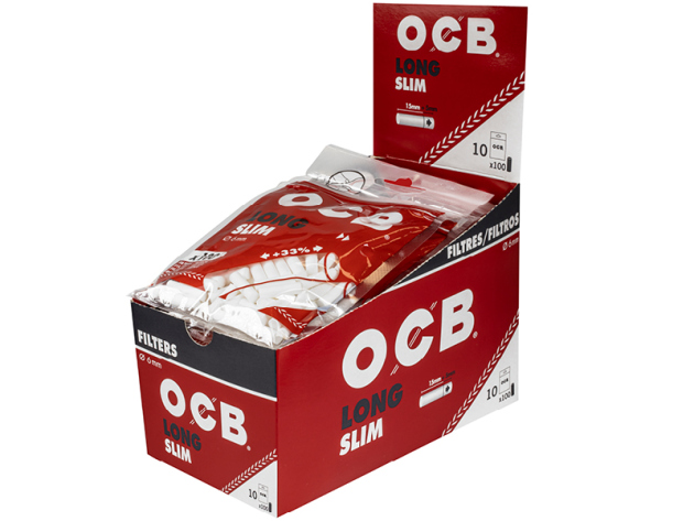 OCB Filter Slim Long 6mm, 10 bags each 100 filters