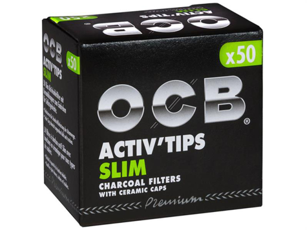 OCB Filter Slim Activ Tips Aktivkohle 7mm, 50 Stück
