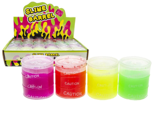 Slime "Fass" transparent 4,5x4cm, 24p Display