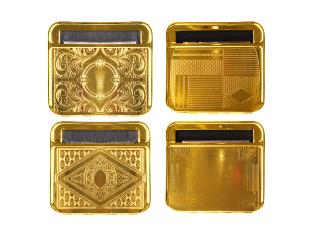 8 x Rollbox Tabakdose GOLD FARBEN METALL Zigaretten Drehmaschine Stopfer