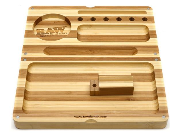 RAW Rolling Tray Drehunterlage Bambus "Backflip Magnetic Bamboo"  24 x 12,7 x 4,6 cm
