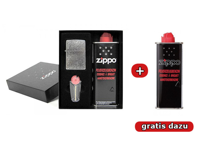 Zippo Smokers Set incl. Original-Zippo-Box + 1x Zippo Petrol free on top