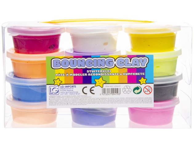 Colourful Bouncing Modelling Clay 12p Display