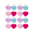 Herz Schlüsselanhänger fluffig, 12er Set