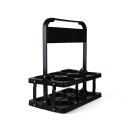 Flaschenträger schwarz, klappbar, für 6 Flaschen Ø 7,5 cm