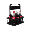 Flaschenträger schwarz, klappbar, für 6 Flaschen Ø 7,5 cm