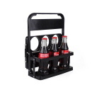 Flaschenträger schwarz, klappbar, für 6 Flaschen Ø 7,5 cm