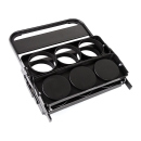 Flaschenträger schwarz, klappbar, für 6 Flaschen Ø 7,5 cm