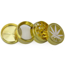 Grinder "Grass Leaf" 4-tlg., gold, 37 x 40 mm