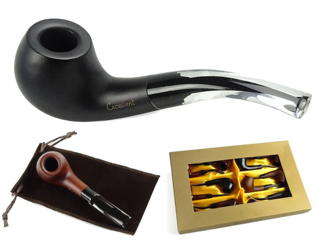 Pfeife "Excellent" mit transparenten Acrylmundstück, 9 mm Filter