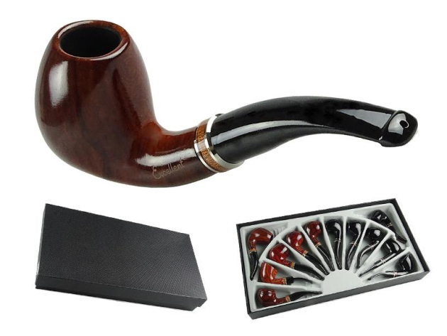 Pfeife "Excellent" mit Farbring, mit Kunststoff Mundstück, 9 mm Filter