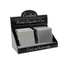 Cigarette Case display 8x "Carbon-Optik" with clasp, capacity 20 cigarettes