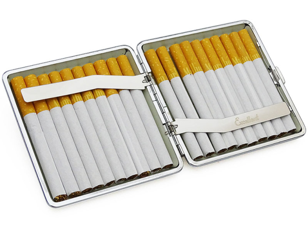 Zigarettenetui Display 12x Quarree mit Spange, für 20 Zig.