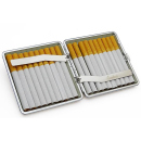 Cigarette Case display 12x "Gentleman" with clasp, capacity 20 cigarettes