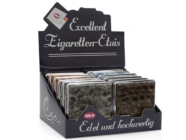 Cigarette Case display 12x "Wild" with rubber band, capacity 20 cigarettes
