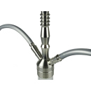 Hookah "Grand Deluxe Silver", screwable, 2 hoses, 70 cm