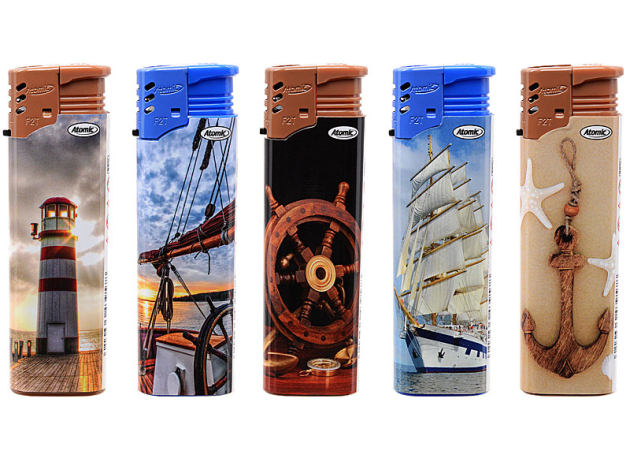 Storm Lighters "Maritime" Turbo-Flame, 5-fold assorted, 50p Display
