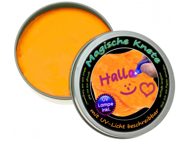 Magische Knete "UV-Licht" Ø 8 cm, Orange
