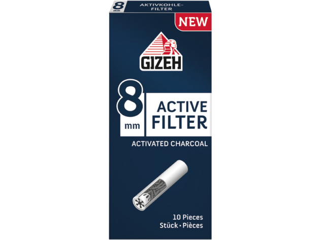 Gizeh Active Filter Aktiv-Kohle 8mm, 25er Display