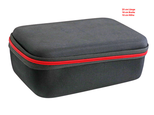 Tasche für Sammelkarten, Sticker, Spiele & mehr, 25 x 18  x 10 cm;, harte Schale mit Schaumstoff; schwarz