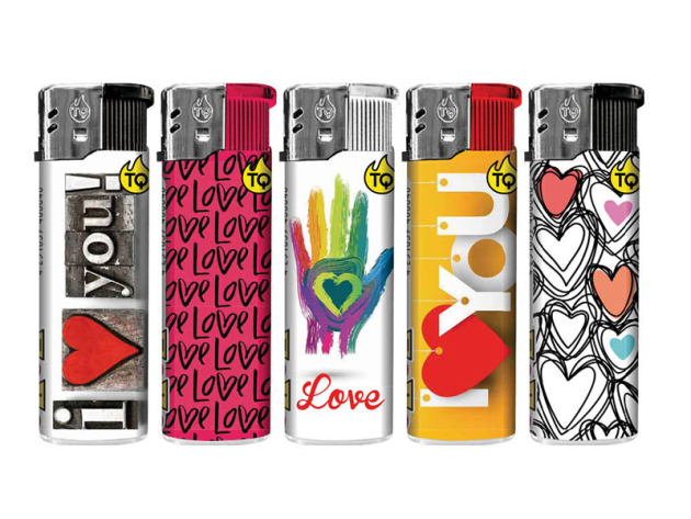 Electric Lighters "I Love You"  50p Display