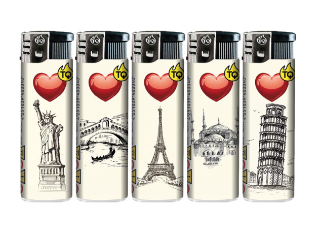 Elektrofeuerzeuge "City Love" 50er Display