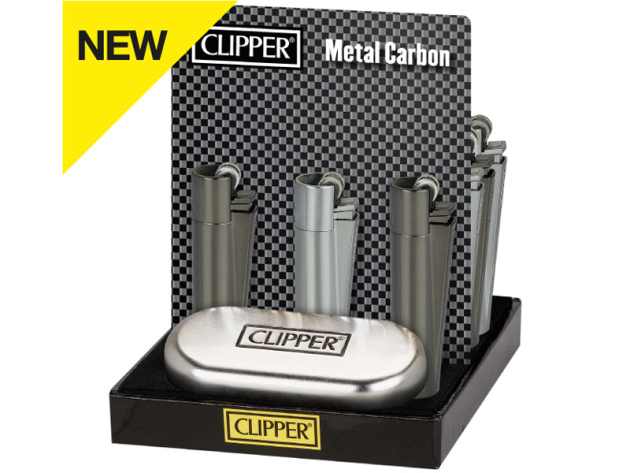 Clipper Metal Large CARBON, inkl. Geschenkboxen, 12er Display